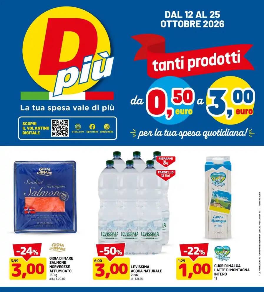 Volantino DPiù Tanti prodotti dal 12/10 fino al 25/10/2026