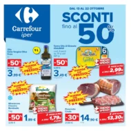 Volantino Carrefour Sconti fino al 50% dal 13/10 fino al 22/10/2026 Volantino Carrefour Sconti fino al 50% dal 13/10 fino al 22/10/2026