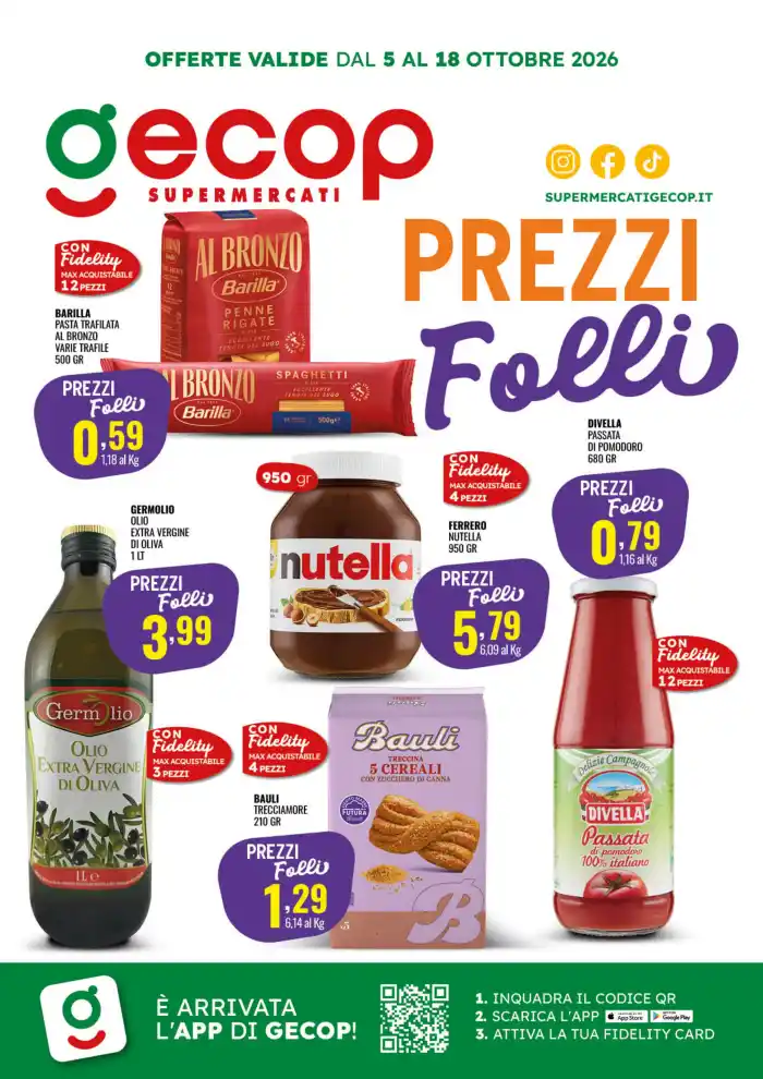 Volantino Gecop Prezzi Folli dal 5/10 fino al 18/10/2026