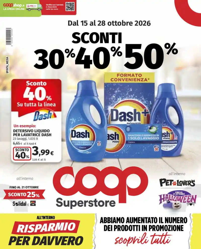 Volantino Coop Risparmio per davvero dal 15/10 fino al 28/10/2026