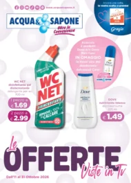 Volantino Acqua e Sapone Le offerte viste in TV dal 11/10 fino al 31/10/2026 Volantino Acqua e Sapone Le offerte viste in TV dal 11/10 fino al 31/10/2026