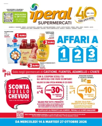 Volantino Iper La grande i 40 anni spesi bene dal 14/10 fino al 27/10/2026