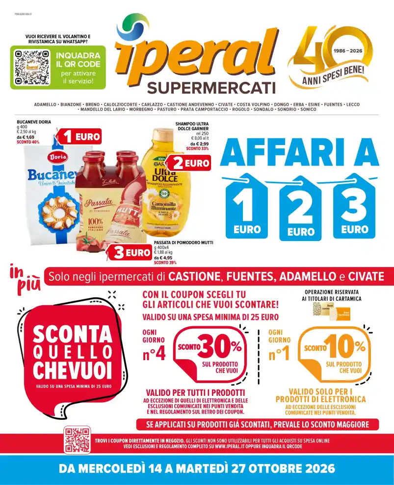 Volantino Iper La grande i 40 anni spesi bene dal 14/10 fino al 27/10/2026