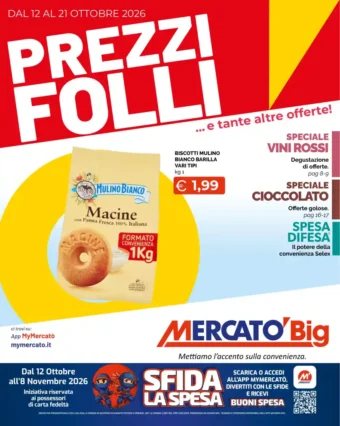Volantino Mercatò Big Prezzi Folli dal 12/10 fino al 21/10/2026