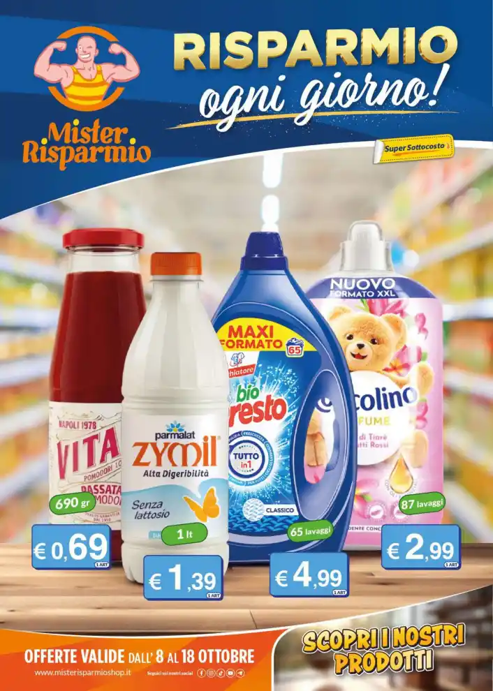 Volantino Mister Risparmio Risparmio ogni giorno dal 8/10 fino al 18/10/2026