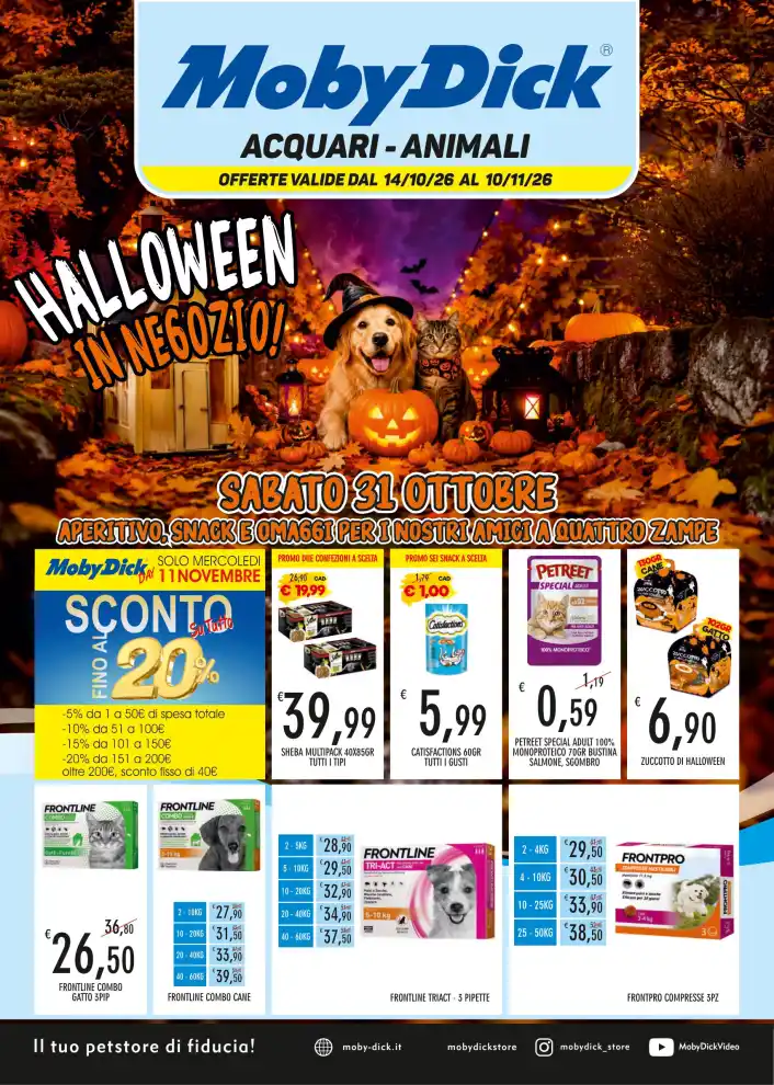 Volantino Moby Dick Halloween in negozio dal 14/10 fino al 10/11/2026