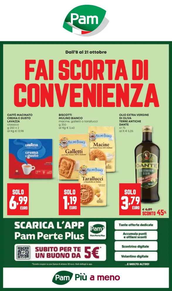 Volantino Pam Più a meno dal 8/10 fino al 21/10/2026