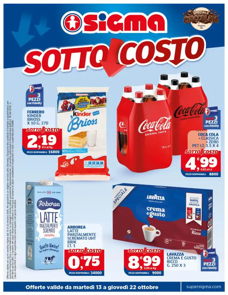 Volantino Sigma Sotto Costo dal 13/10 fino al 22/10/2026