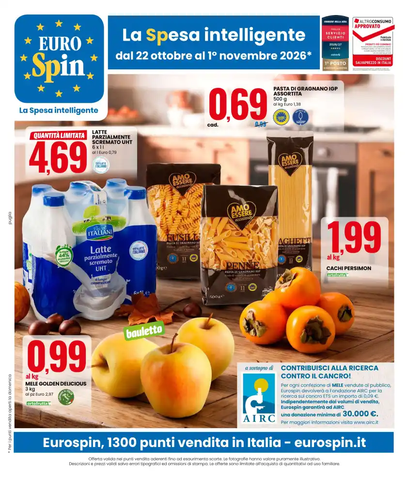 Volantino Eurospin La spesa intelligente dal 22/10 fino al 1/11/2026