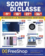 Volantino FreeShop Sconti di classe dal 9/9 fino al 15/10/2026 Volantino FreeShop Sconti di classe dal 9/9 fino al 15/10/2026