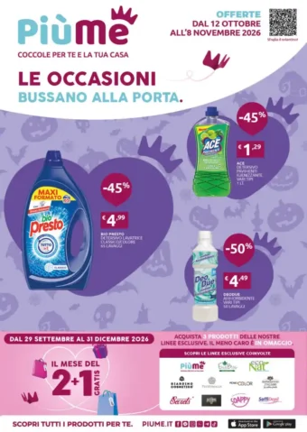 Volantino PiùMe Le occasioni bussano alla porta dal 12/10 fino al 8/11/2026