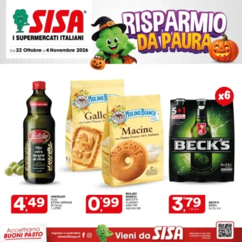 Volantino Sisa Risparmio da Paura dal 22/10 fino al 4/11/2026