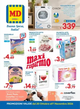 Volantino MD Discount Maxi Risparmio dal 20/10 fino al 1/11/2026