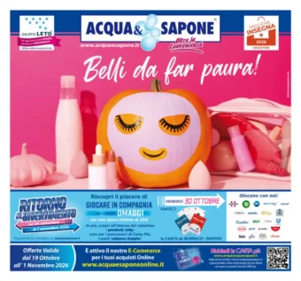 Volantino Acqua e Sapone Sicilia Belli da far paura dal 19/10 fino al 1/11/2026