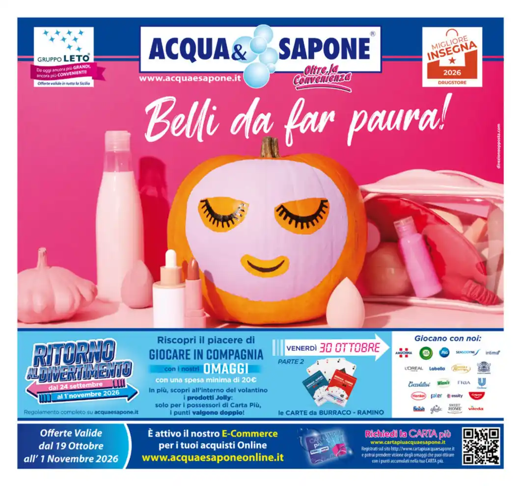Volantino Acqua e Sapone Sicilia Belli da far paura dal 19/10 fino al 1/11/2026
