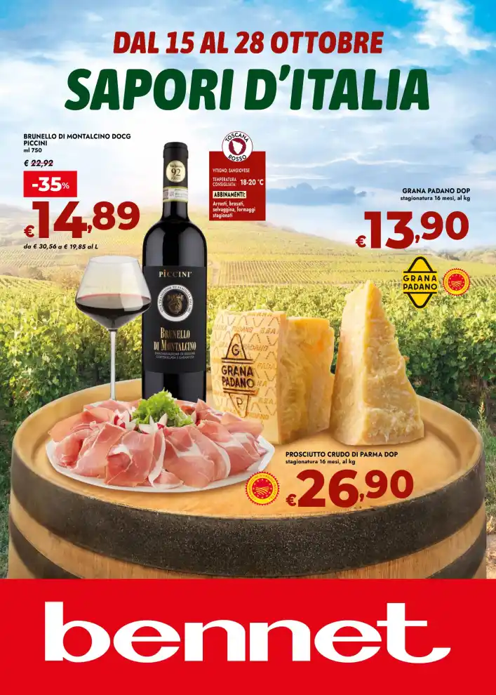 Volantino Bennet Sapori d’Italia dal 15/10 fino al 28/10/2026
