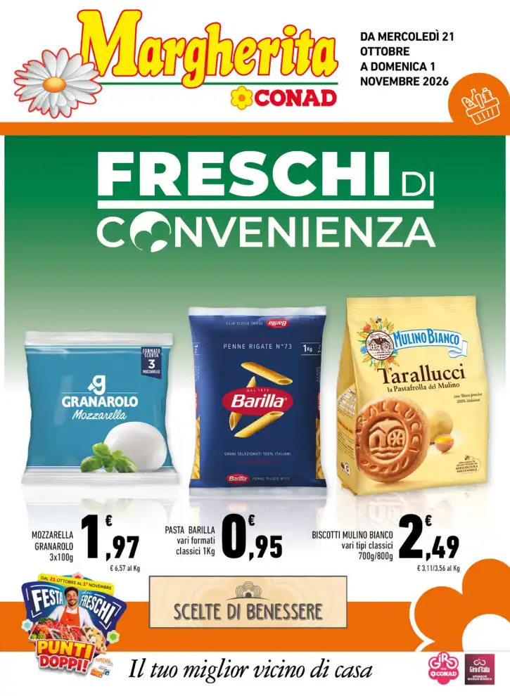 Volantino Conad Margherita Freschi di convenienza dal 21/10 fino al 1/11/2026