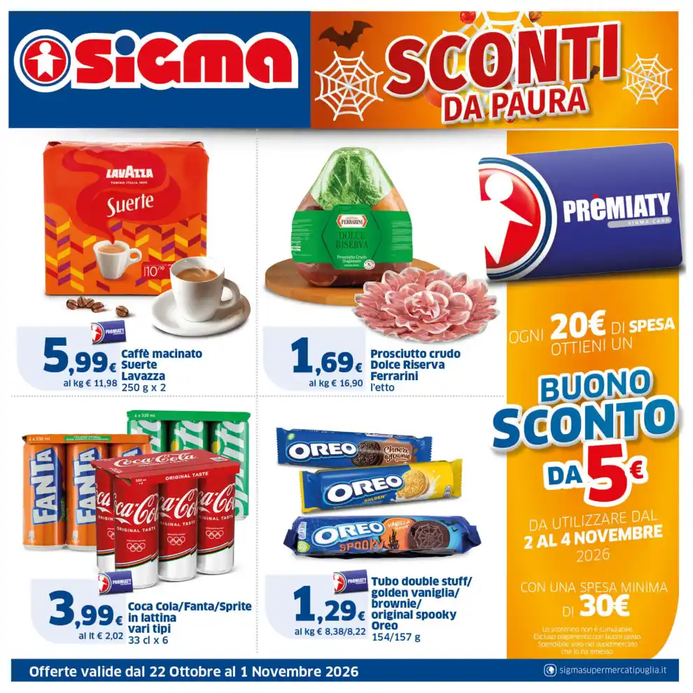 Volantino Sigma Sconti da Paura dal 22/10 fino al 1/11/2026