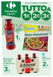 Volantino Carrefour Express Tutto a 1€ 2€ 3€ dal 22/10 fino al 3/11/2026 Volantino Carrefour Express Tutto a 1€ 2€ 3€ dal 22/10 fino al 3/11/2026