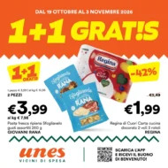 Volantino Unes 1+1 Gratis dal 19/10 fino al 3/11/2026