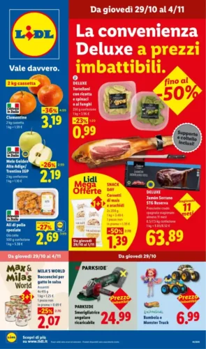 Volantino Lidl Mega Offerte dal 29/10 fino al 4/11/2026