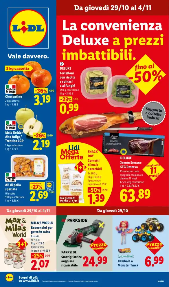 Volantino Lidl Mega Offerte dal 29/10 fino al 4/11/2026