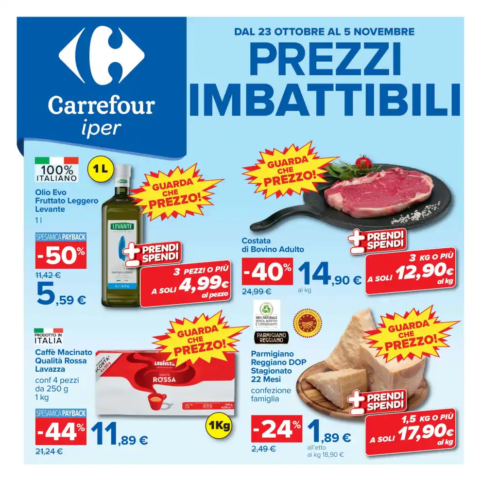 Volantino Carrefour Prezzi Imbattibili dal 23/10 fino al 5/11/2026