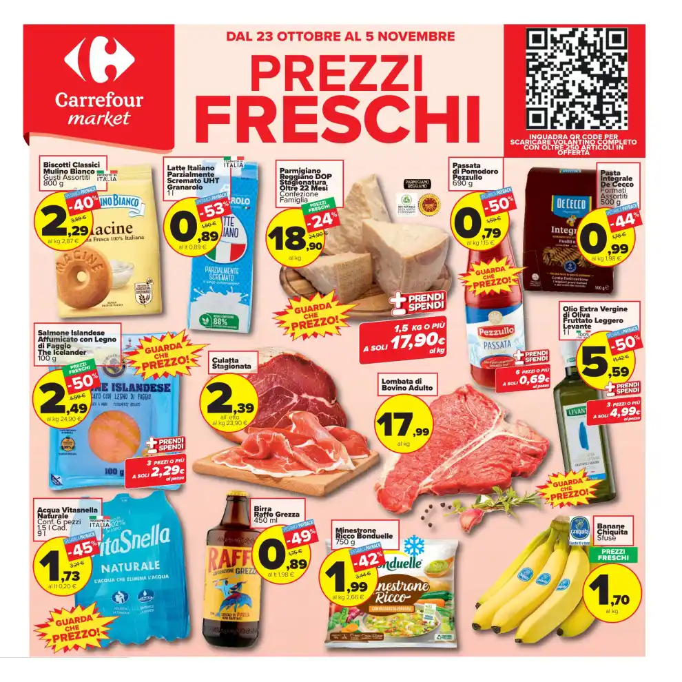 Volantino Carrefour Market Prezzi Freschi dal 23/10 fino al 5/11/2026