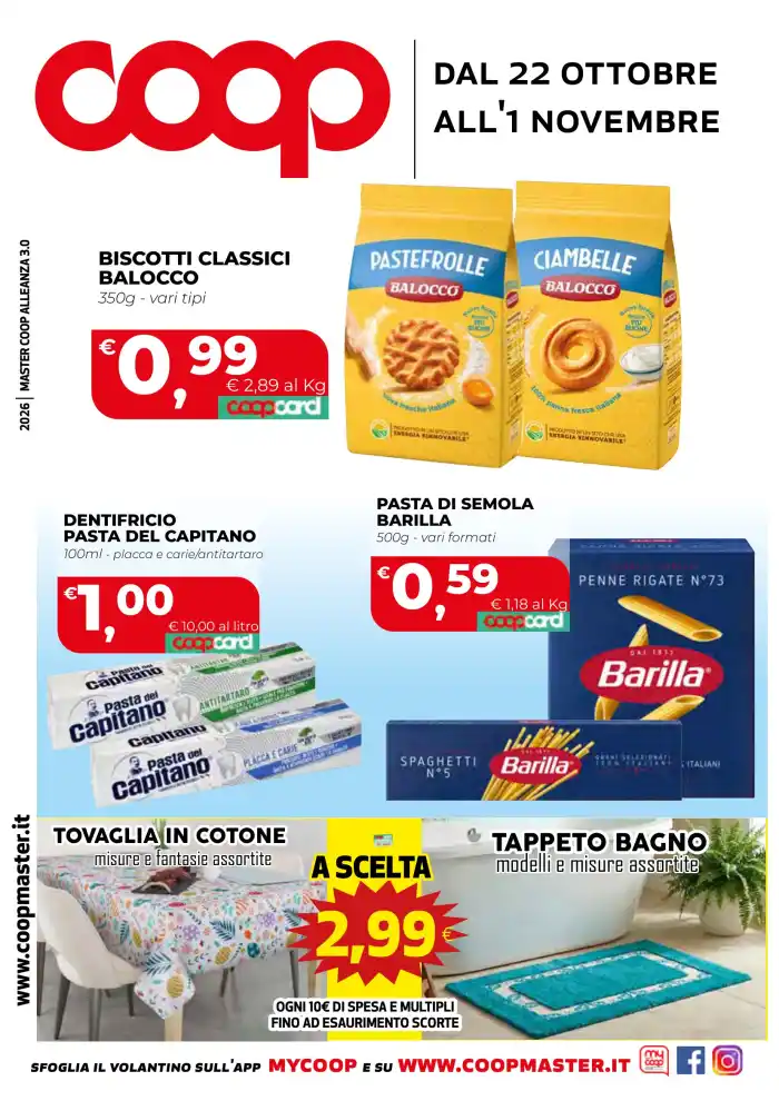 Volantino Coop Calabria Raccolta punti dal 22/10 fino al 1/11/2026