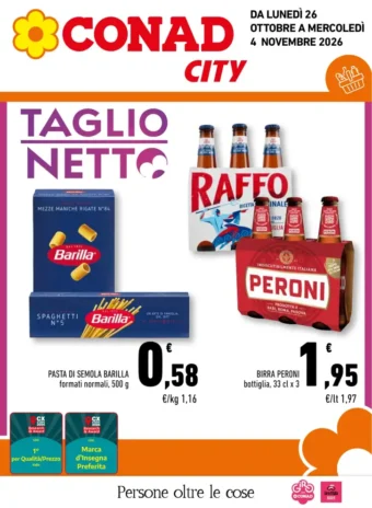 Volantino Conad City Taglio netto dal 26/10 fino al 4/11/2026