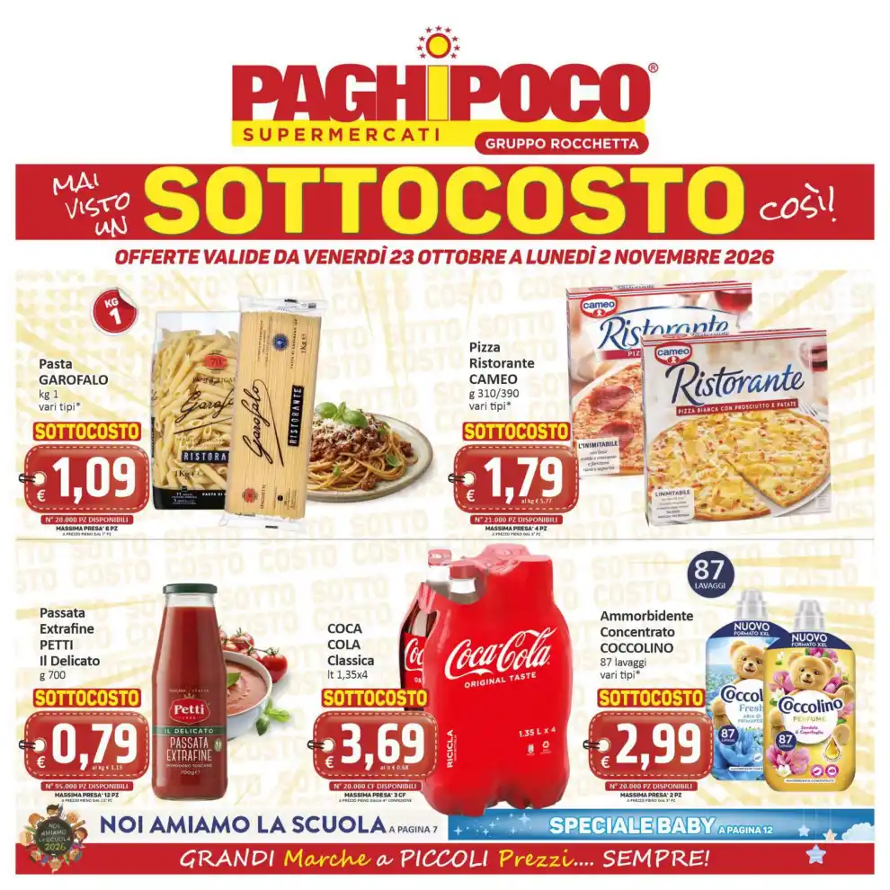 Volantino Paghi Poco Sottocosto dal 23/10 fino al 2/11/2026