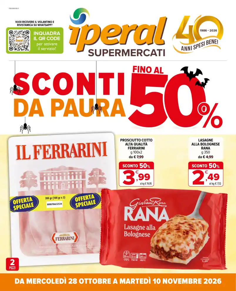 Volantino Iper La grande i Sconti da paura dal 28/10 fino al 10/11/2026