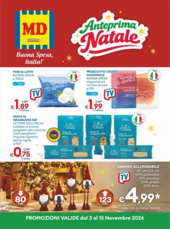 Volantino MD Discount Anteprima Natale dal 3/11 fino al 15/11/2026