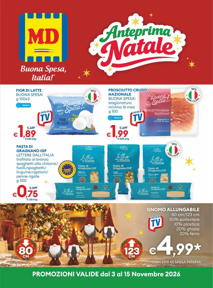 Volantino MD Discount Anteprima Natale dal 3/11 fino al 15/11/2026