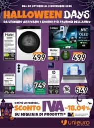 Volantino Unieuro Halloween Days dal 30/10 fino al 3/11/2026