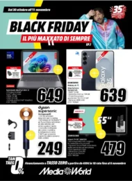 Volantino MediaWorld Black Friday dal 30/10 fino al 11/11/2026