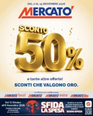 Volantino Mercatò Sconto che valgono oro dal 2/11 fino al 15/11/2026 Volantino Mercatò Sconto che valgono oro dal 2/11 fino al 15/11/2026